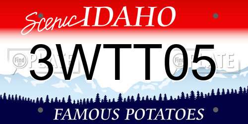 3WTT05 Idaho License Plate