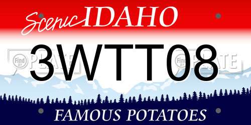 3WTT08 Idaho License Plate