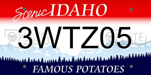 3WTZ05 Idaho License Plate