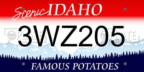 3WZ205 Idaho License Plate
