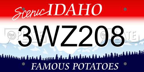 3WZ208 Idaho License Plate