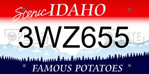3WZ655 Idaho License Plate