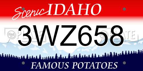 3WZ658 Idaho License Plate