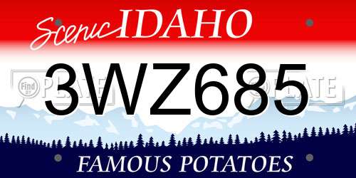 3WZ685 Idaho License Plate