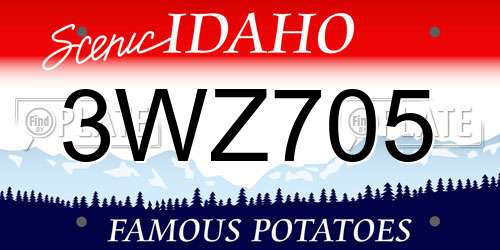 3WZ705 Idaho License Plate
