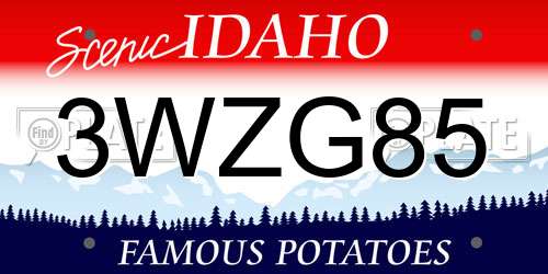 3WZG85 Idaho License Plate