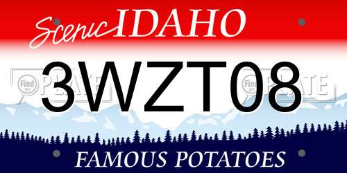 3WZT08 Idaho License Plate