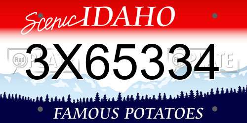 3X65334 Idaho License Plate