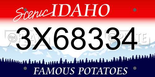 3X68334 Idaho License Plate