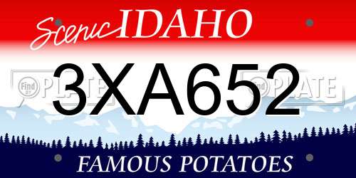 3XA652 Idaho License Plate