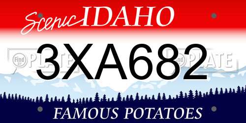3XA682 Idaho License Plate