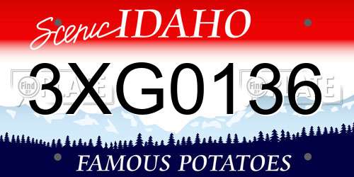 3XG0136 Idaho License Plate