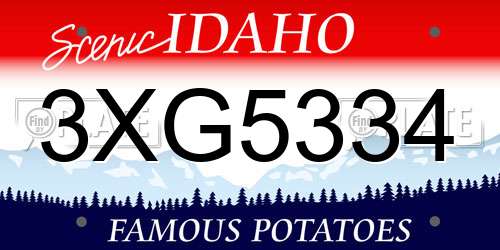 3XG5334 Idaho License Plate