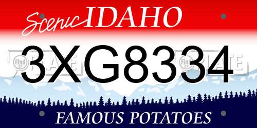 3XG8334 Idaho License Plate