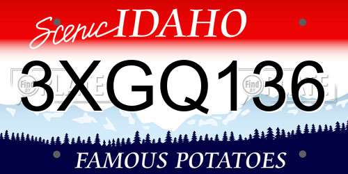 3XGQ136 Idaho License Plate