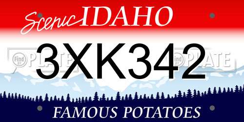 3XK342 Idaho License Plate