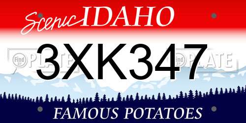 3XK347 Idaho License Plate