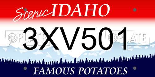 3XV501 Idaho License Plate