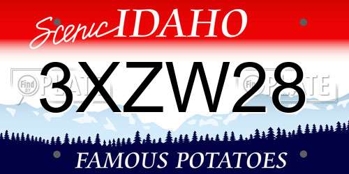 3XZW28 Idaho License Plate