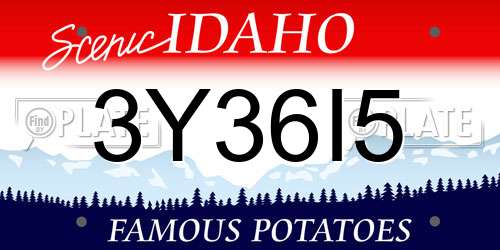 3Y36I5 Idaho License Plate