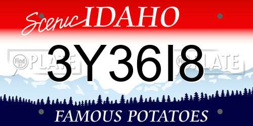3Y36I8 Idaho License Plate