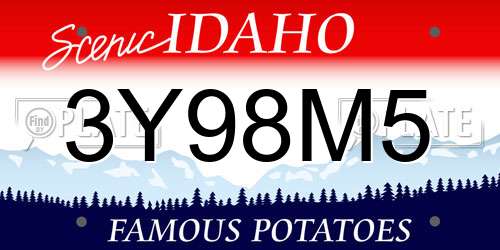 3Y98M5 Idaho License Plate