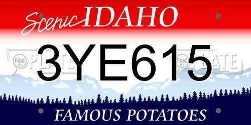 3YE615 Idaho License Plate