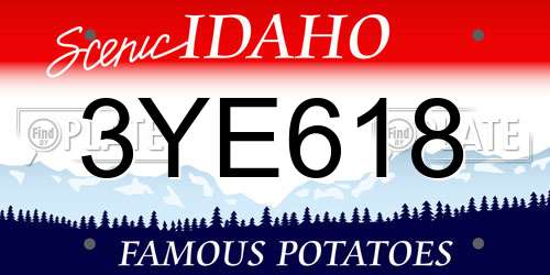 3YE618 Idaho License Plate