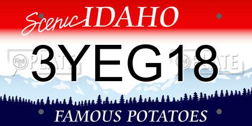 3YEG18 Idaho License Plate