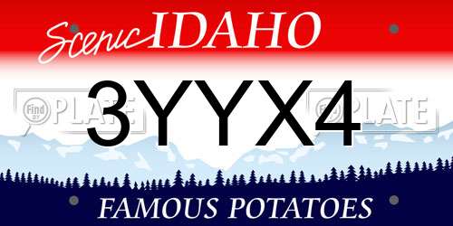 3YYX4 Idaho License Plate