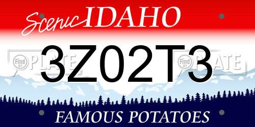 3Z02T3 Idaho License Plate