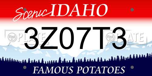 3Z07T3 Idaho License Plate