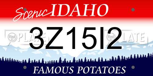 3Z15I2 Idaho License Plate