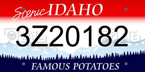 3Z20182 Idaho License Plate