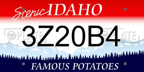 3Z20B4 Idaho License Plate