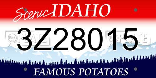 3Z28015 Idaho License Plate