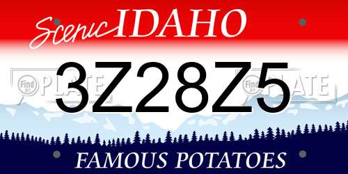 3Z28Z5 Idaho License Plate