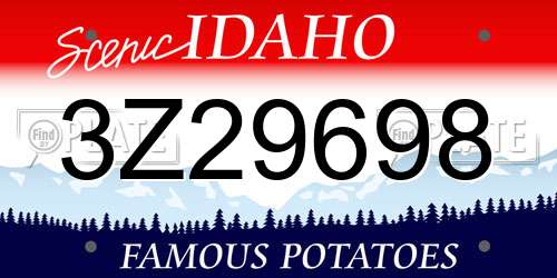3Z29698 Idaho License Plate