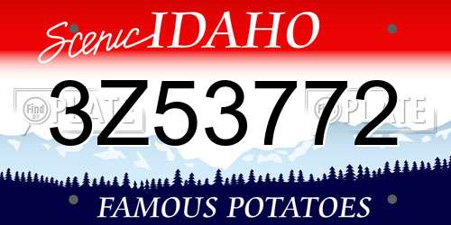 3Z53772 Idaho License Plate