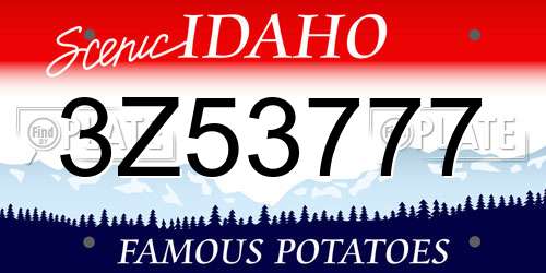 3Z53777 Idaho License Plate