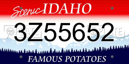 3Z55652 Idaho License Plate