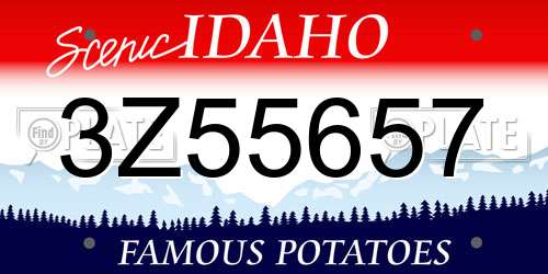 3Z55657 Idaho License Plate