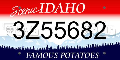 3Z55682 Idaho License Plate