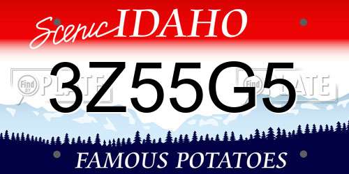 3Z55G5 Idaho License Plate
