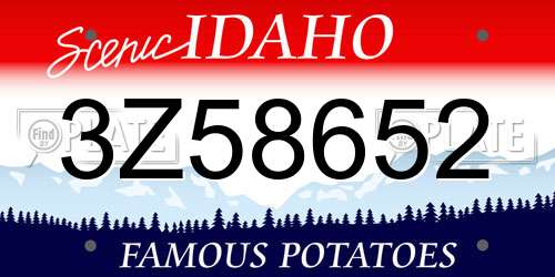 3Z58652 Idaho License Plate