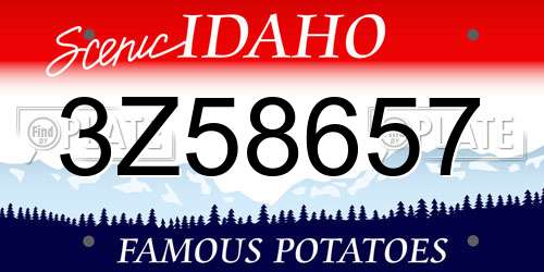 3Z58657 Idaho License Plate