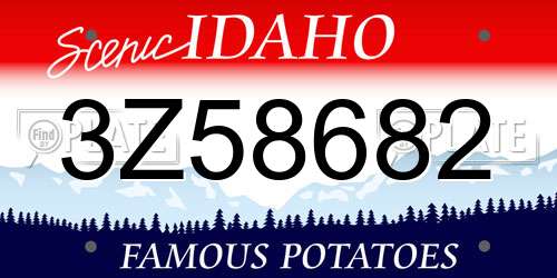 3Z58682 Idaho License Plate