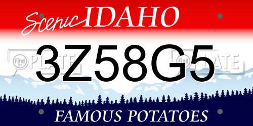3Z58G5 Idaho License Plate