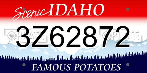 3Z62872 Idaho License Plate