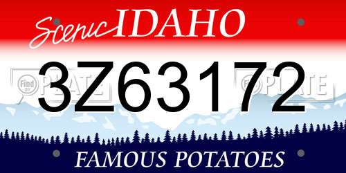 3Z63172 Idaho License Plate
